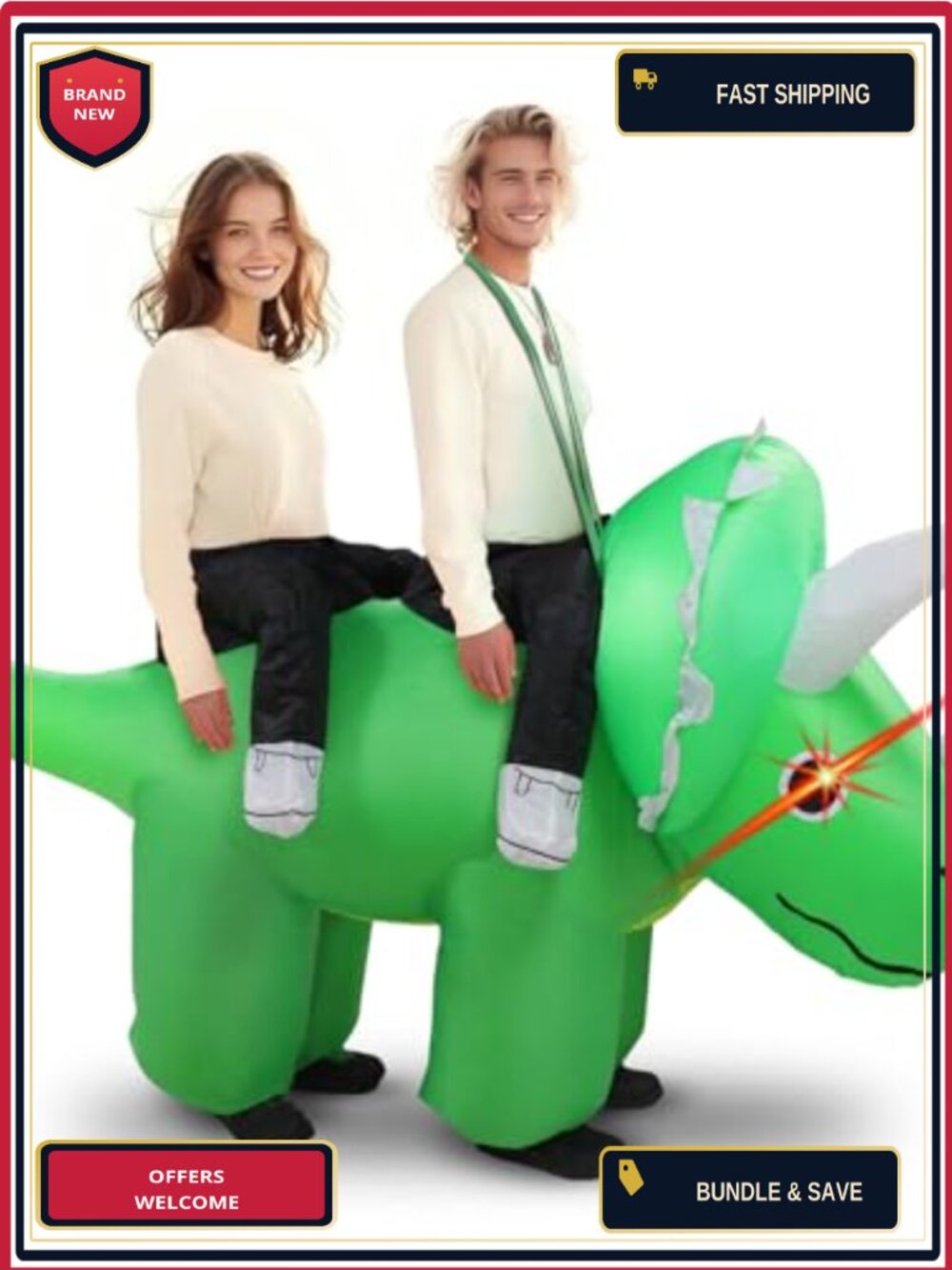 Inflatable Dinosaur Couples Halloween Costume 2 People Blow Up Adult